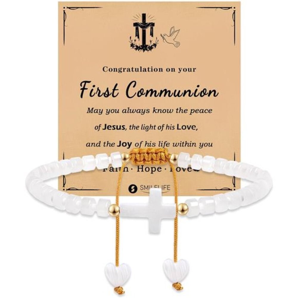 Cross Bracelet for Women, Girls & Boys - First Communion, Baptism & Christian